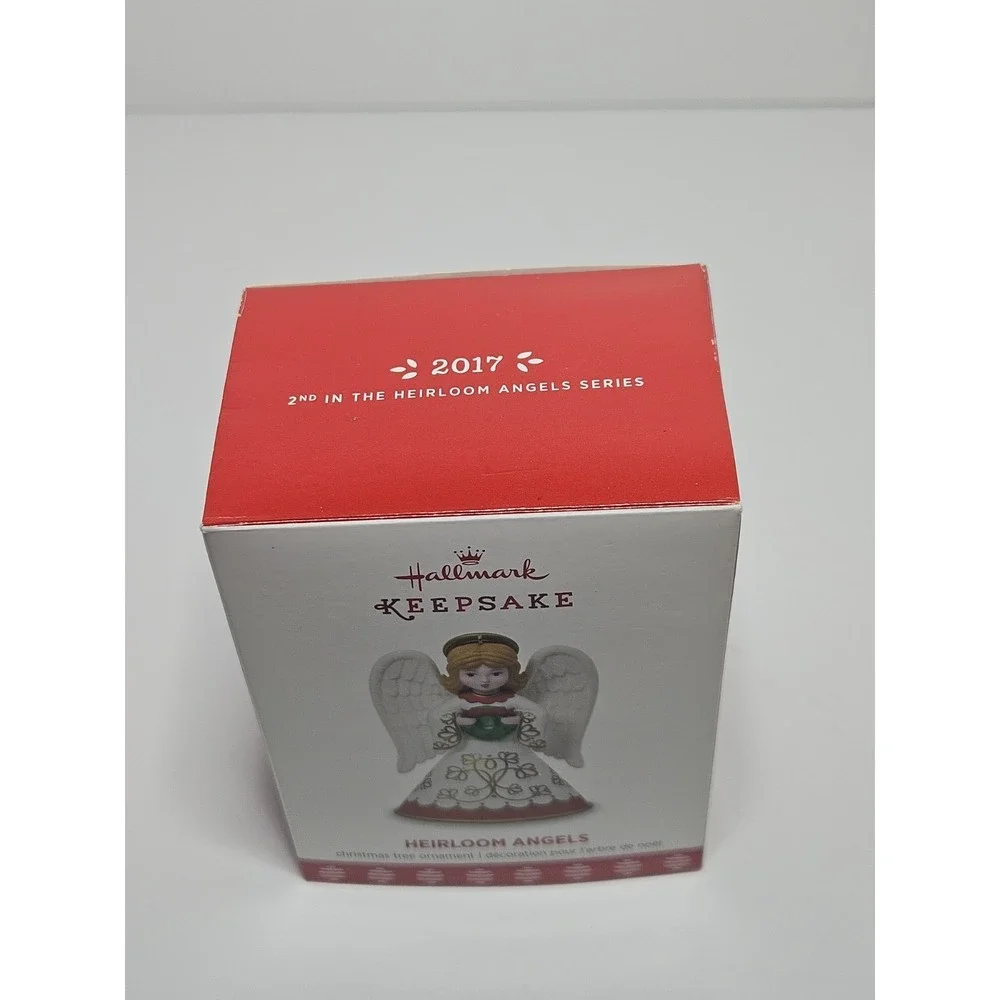 2017 Hallmark Keepsake Ornament Heirloom Angels 2nd In Series Wreath White Gown